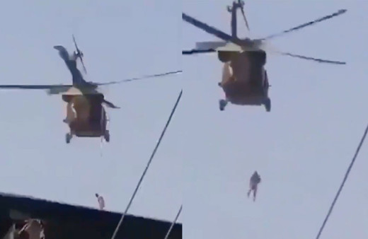 Taliban'ın helikopterli devriyesi olay oldu