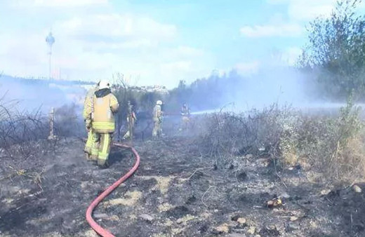 Büyükçekmece'de korkutan yangın! Alevler yerleşim alanlarına kadar geldi