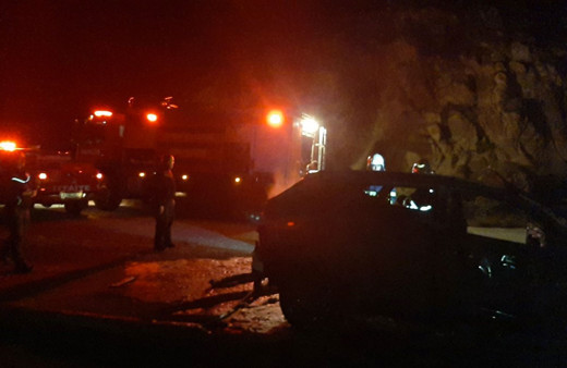 Çorum'da lüks cip yanarak kullanılmaz hale geldi