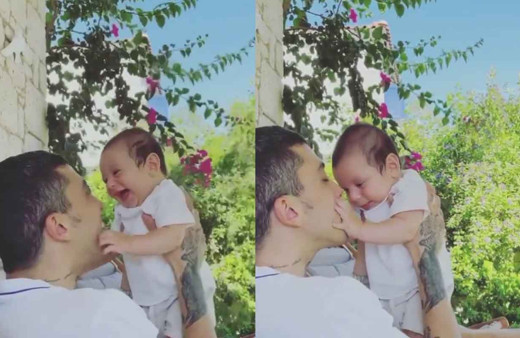 Can Bonomo'nun oğlu Roman'la videosu sosyal medyada viral oldu