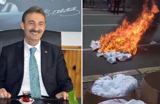 Trabzon'un Şalpazarı Belediye Başkanı 'Kürdistan şapkası' üretiliyor denen fabrikayı basıp şapkaları yaktırdı