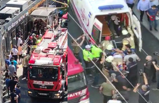 Gülhane tramvay durağında feci kaza! Yaşlı adam durakla tramvay arasında sıkıştı