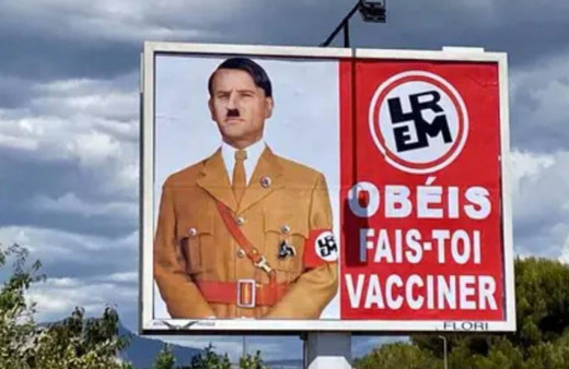 Macron'u Hitler'e benzeten afişi astı 10 bin avro para cezası verildi