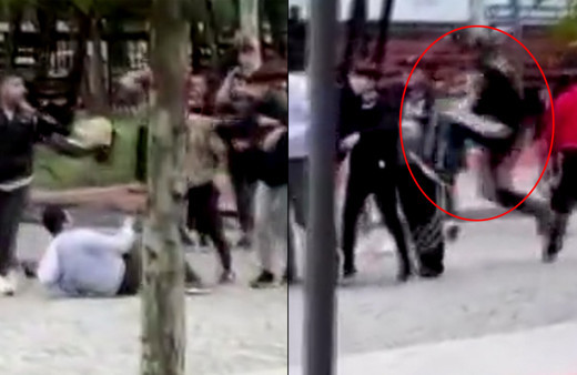 İstanbul'da uçan tekme attığı genci yere serdi! Acımadan dövdüler