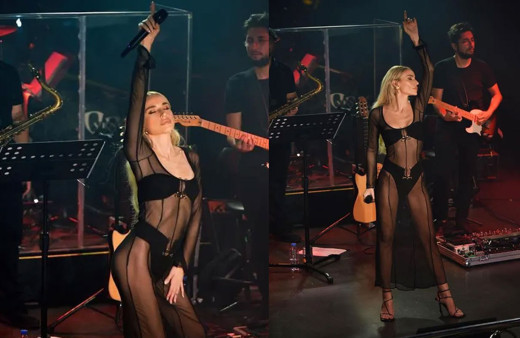 Gülşen iç çamaşırlarını gösteren transparan elbisesiyle olay oldu!