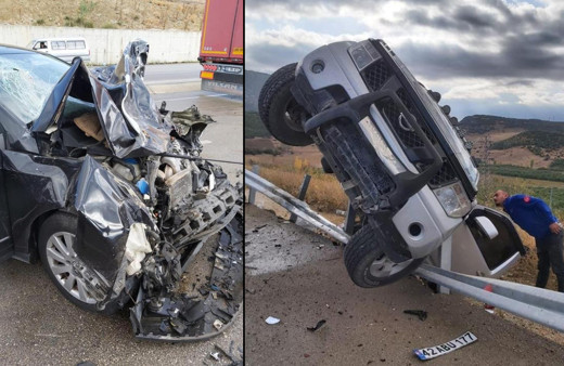 Isparta'da korkunç kazada can pazarı! Bariyerlerde asılı kaldı