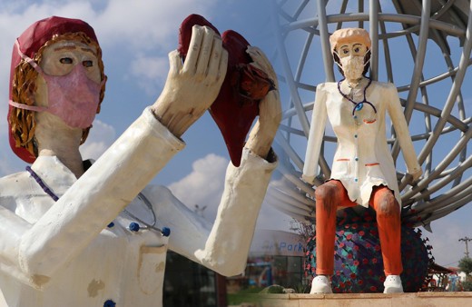 CHP'li Denizli Merkezefendi Belediyesi'nin heykeli alay konusu oldu: Çocuklarımız korkabilir