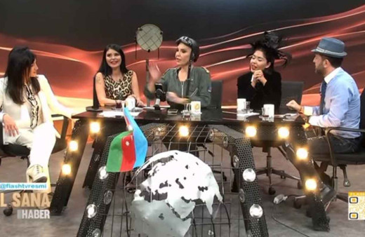 Flash Tv Al Sana Haber'de Azerbaycan bayrağı ve marşı interneti salladı