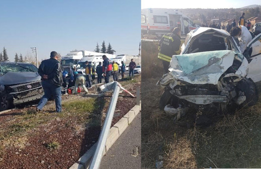 Konya'da karşı şeride geçen kamyonet otomobile çarptı: 2 ölü