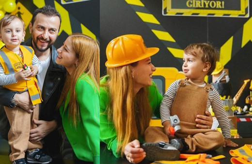 Hazal Kaya ve Ali Atay oğulları Fikret'in 2. yaş gününü kutladı