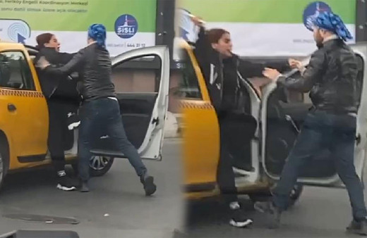 Taksideki kadını kimse durduramadı! Sürücü eğitmeni ile arbede yaşadı