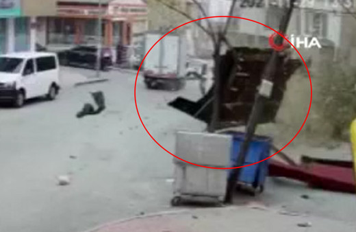 İstanbul'da fırtına dehşeti! Uçan çatı korku dolu anlar yaşattı