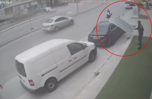 İstanbul'da fırtınada faciadan kıl payı kurtuldu! Saç levhalar uçuştu