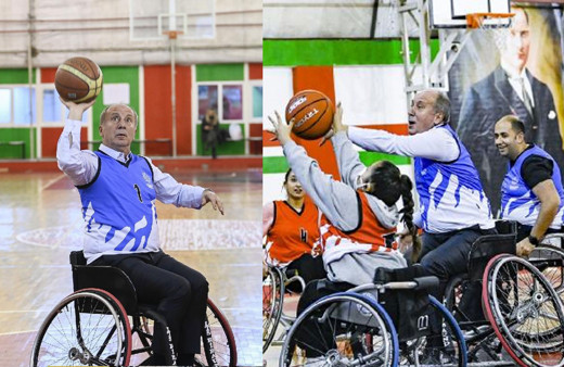 Muharrem İnce tekerlekli sandalyede basketbol oynadı