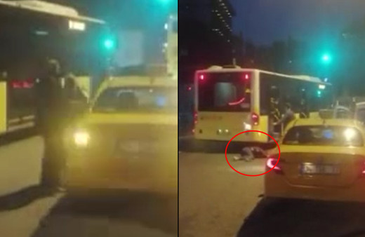 İstanbul'da taksici dehşeti! Kadını otobüse doğru itti: İBB harekete geçti