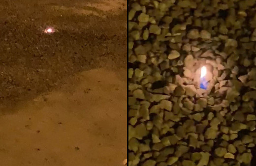 Kırıkkale'de yolun ortasında kendiliğinden yanan ateş ekipleri alarma geçirdi