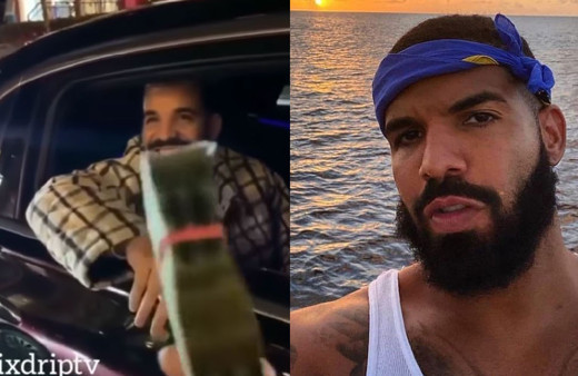 Kanadalı rapçi Drake sokakta gördüğü insanlara tomarla para dağıttı
