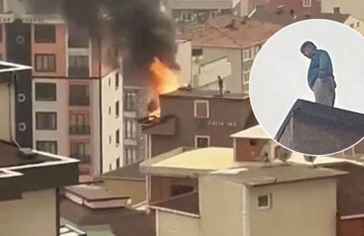 Kartal'daki yangında şaşırtan görüntü