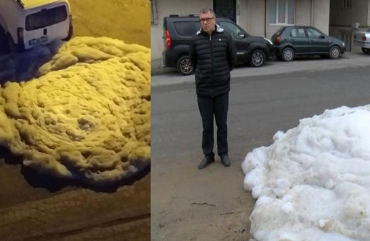 Pendik'te rögardan sızan köpük tedirgin etti! Gören telefona sarıldı