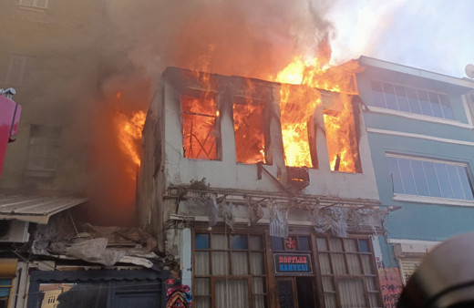 Balat'ta Çukur dizisinin çekildiği binada yangın