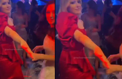 Hadise Mehmet Dinçerler'in kız kardeşinin düğününde Sinan Akçıl şarkısında görümcesiyle oynadı