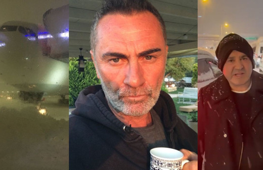 İstanbul'da kar yağışı uçuş seferleri iptal Atilla Saral uçakta Şafak Sezer trafikte mahsur kaldı!