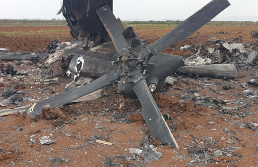 DEAŞ liderine operasyonda düşen ABD helikopteri görüntülendi