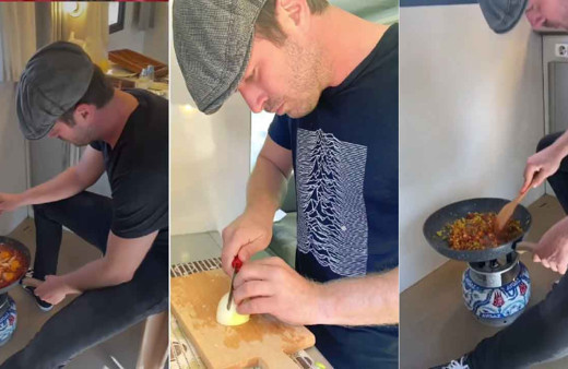 Kıvanç Tatlıtuğ menemen yaptı sosyal medya 2'ye bölündü: Menemen soğanlı mı olur soğansız mı?