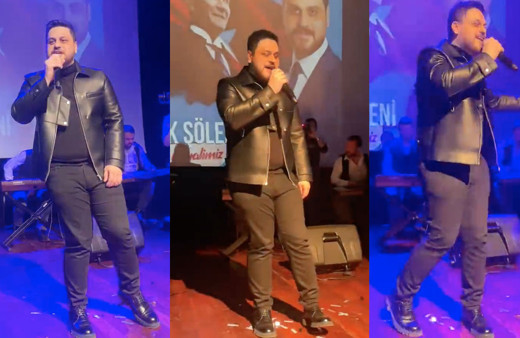 O bir pop yıldızı değil siyasi parti genel başkanı! BTP lideri Hüseyin Baş sahnede 'Senden Daha Güzel' söyledi