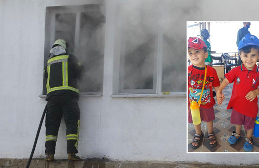 Manisa'nın Kula ilçesinde çıkan yangında 3 yaşındaki ikizler hayatını kaybetti