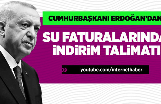 Cumhurbaşkanı Erdoğan'dan su faturalarında indirim talimatı!