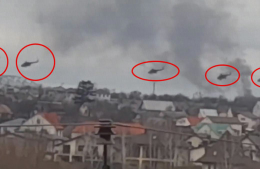 Ukrayna'nın başkenti Kiev semalarında onlarca Rus helikopteri!