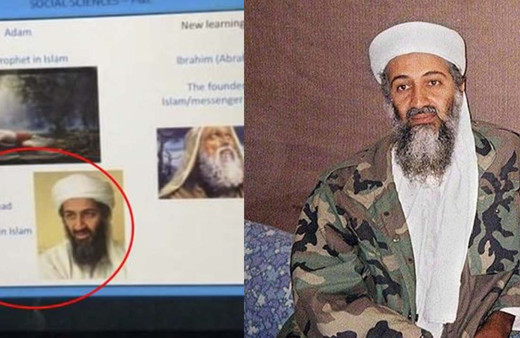 Din dersinde Hz. Muhammed diye Bin Ladin'in fotoğrafını kullandı!