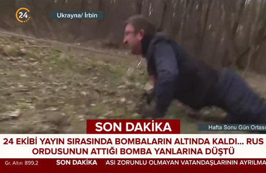 Canlı yayın yaparken bombalar düştü! 24 TV ekibi ölümden döndü: Korku dolu anlar...