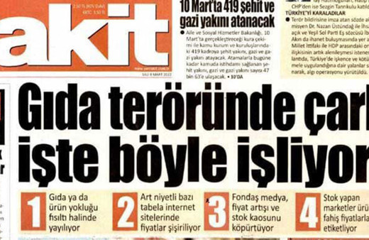 Akit gazetesi çok fena yakalandı! Bir hafta önce 'Hemen ayçiçek yağı alın' dedi bugün onları 'terörist' ilan etti