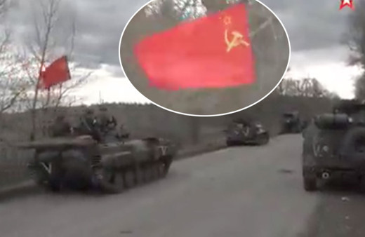 Rusya SSCB bayraklı tankları paylaştı! Putin niyetini bir kez daha açık açık gösterdi