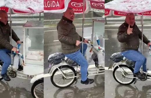 Cemal Enginyurt'tan kar altında ilginç protesto: Türkiye'ye hayırlı olsun