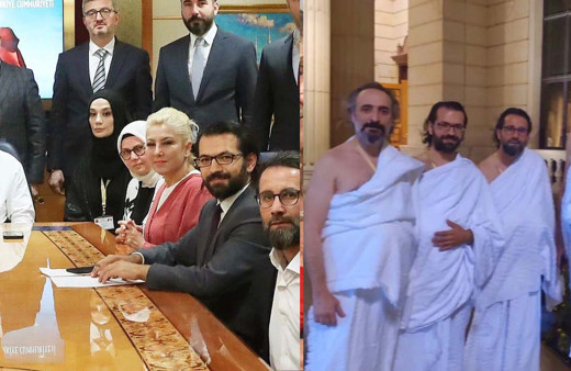 Cumhurbaşkanı Erdoğan'ın Suudi Arabistan ziyaretinde umre yapan gazeteciler fotoğrafları paylaştı