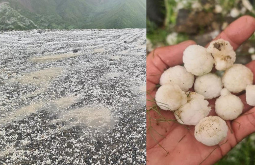 Ceviz büyüklüğünde dolu yağdı! 1 yaralı var görüntüler fena