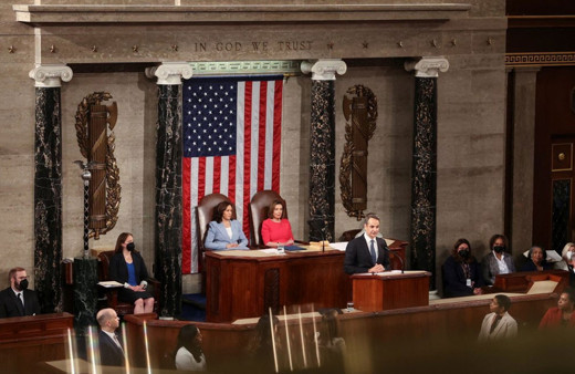 Kiryakos Miçotakis'i ABD Kongresi'nde ayakta alkışladılar