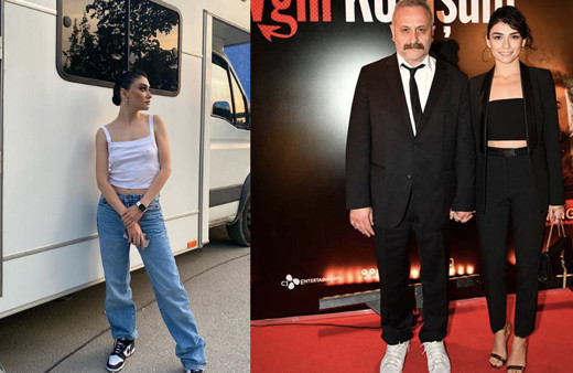 Kendisinden 19 yaş büyük aşkı Onur Ünlü ile dudak dudağa yakalandı! Hazar Ergüçlü'ye bakın