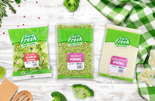 Katkı maddesi yok! EuroFresh doğranmış pirinç brokoli, salata ve marul çıkardı