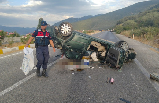 Aydın'da karşı şeride geçen otomobil takla attı! Ölü ve yaralılar var