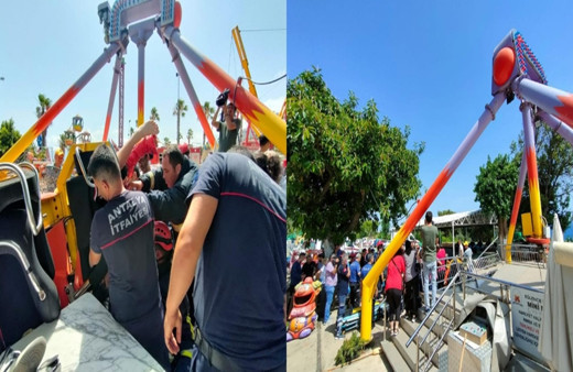 Lunaparkta dehşet anları! Salıncak platformdan kopup ters döndü, korku dolu anlar yaşandı