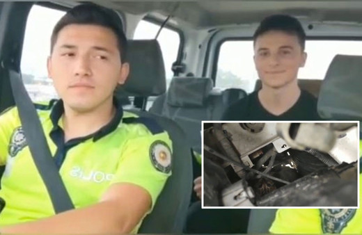 YKS'ye giden gencin zor anları! Yavru kediler aracın motoruna girince