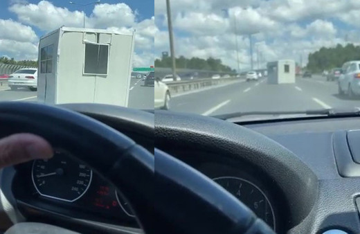 TEM otoyolunda korku dolu anlar: Konteyner yola düştü