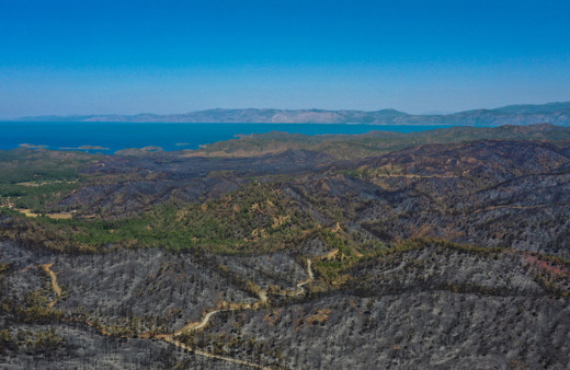 Marmaris'te yanan alanlar havadan görüntülendi - VİDEO İZLE
