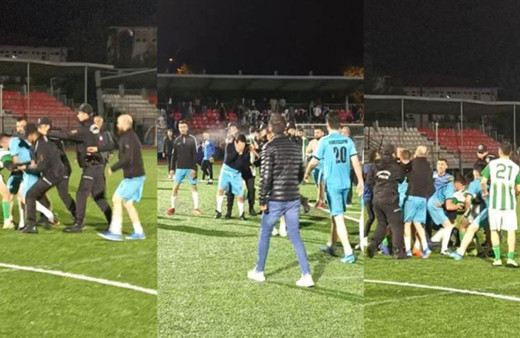 Yeşil saha boks ringine döndü! Tekme ve yumruklar havada uçuştu