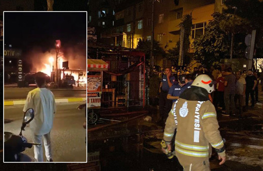 Sultanbeyli’de kokoreççi restoranında patlama! Alev alev yandı