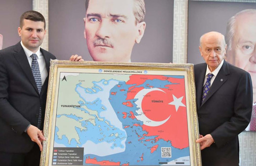 Yunanistan'ı çıldırtan Devlet Bahçeli fotoğrafı! Tüm medya bu haritayı konuştu